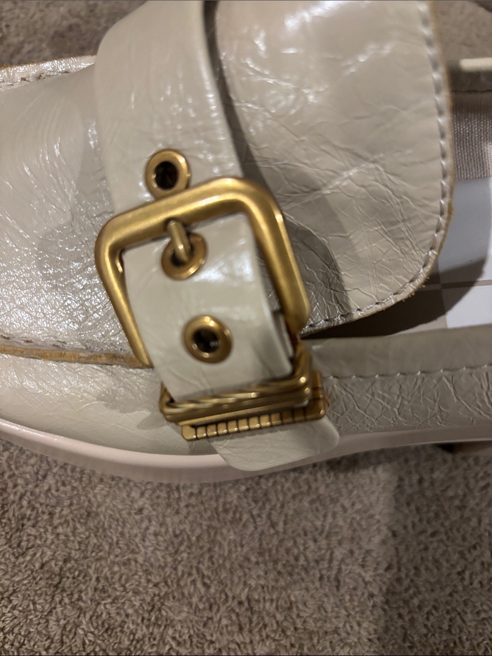 Women’s Cream Platform Loafer Heels - Picture 6 of 10